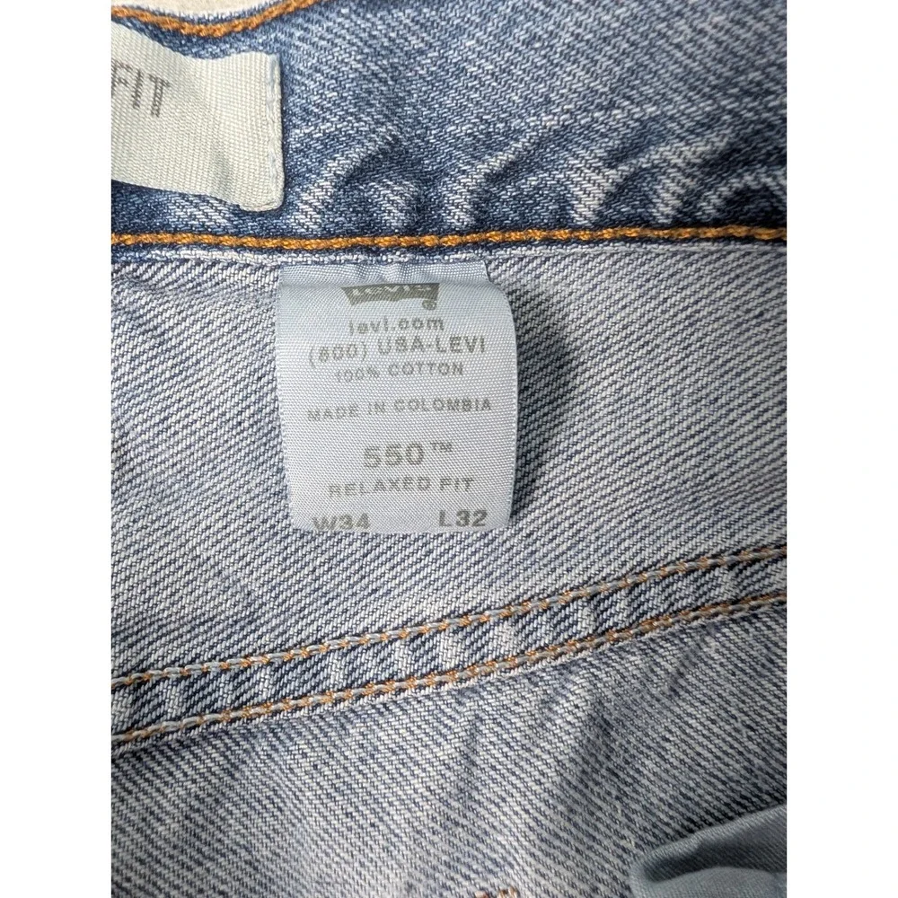 Vintage Y2K Levi's 550 Relaxed Fit Jeans 34x32 Light Wash Denim (33x32)